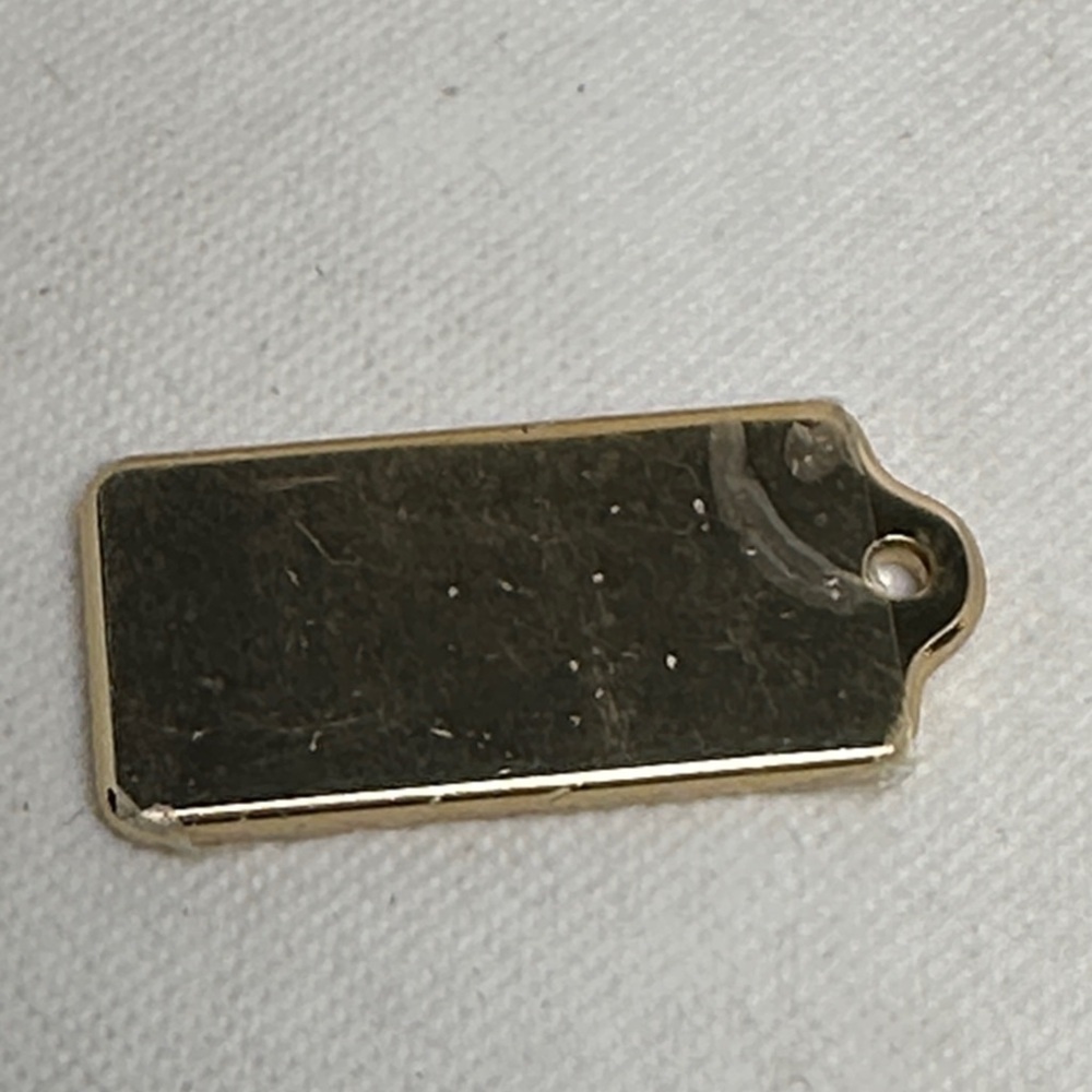 Coach Gold Metal Bag Tag – 2” x 1” Brand New - Picture 2 of 2